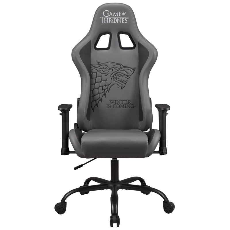 Subsonic Game of Thrones - Gaming chair or office chair, adult gamer chair, comfortable seat, integrated headrest, adjustable armrests and height, ergonomic backrest - Black