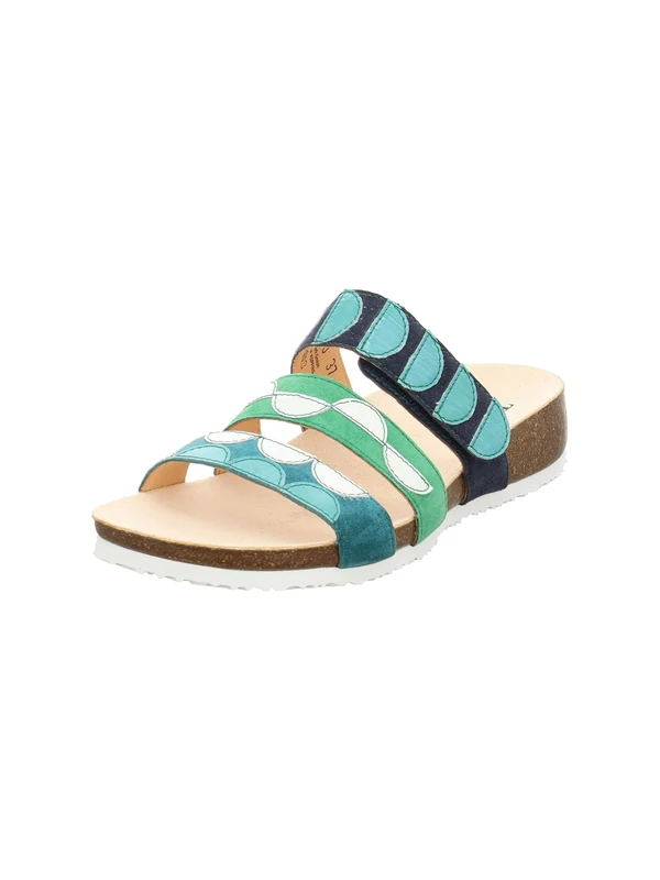 Think! Damen Julia chromfrei gegerbte nachhaltige Pantolette, Notte/Kombi 8000