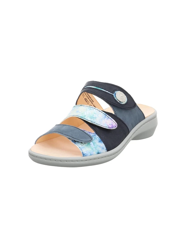 Think! Damen Camilla chromfrei gegerbte nachhaltige Pantolette, TÜRKIS/Kombi 8090