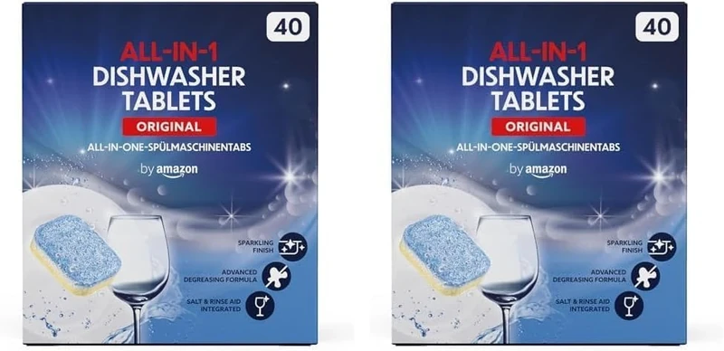 by Amazon ALL-IN-ONE Dishwasher Tablets, 40 tablets (Pack of 2)