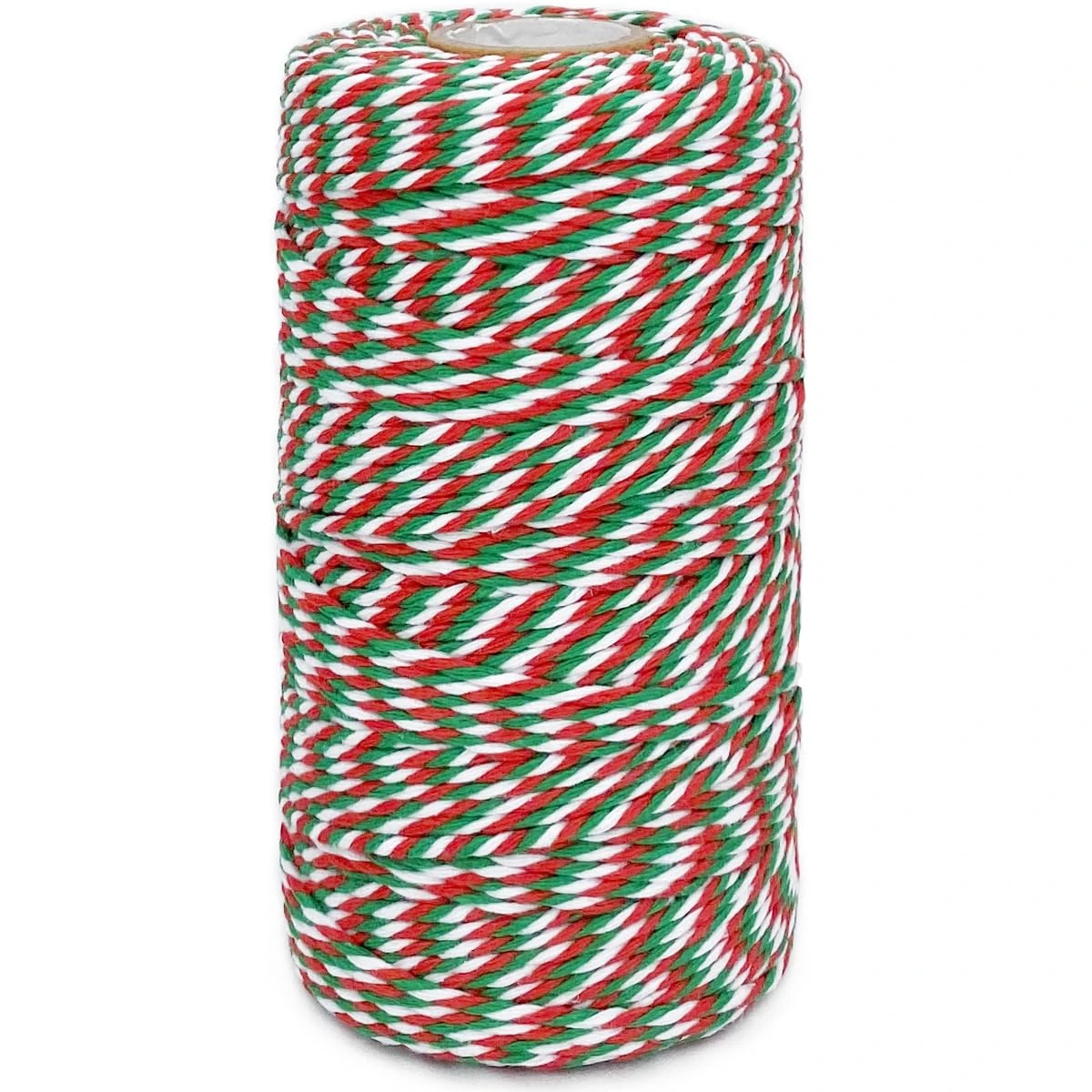 Christmas Twine String Green Red and White Baker String, 2mm,100m, Cotton Twine for Gift Wrapping DIY Crafts Home Decoration Gardening