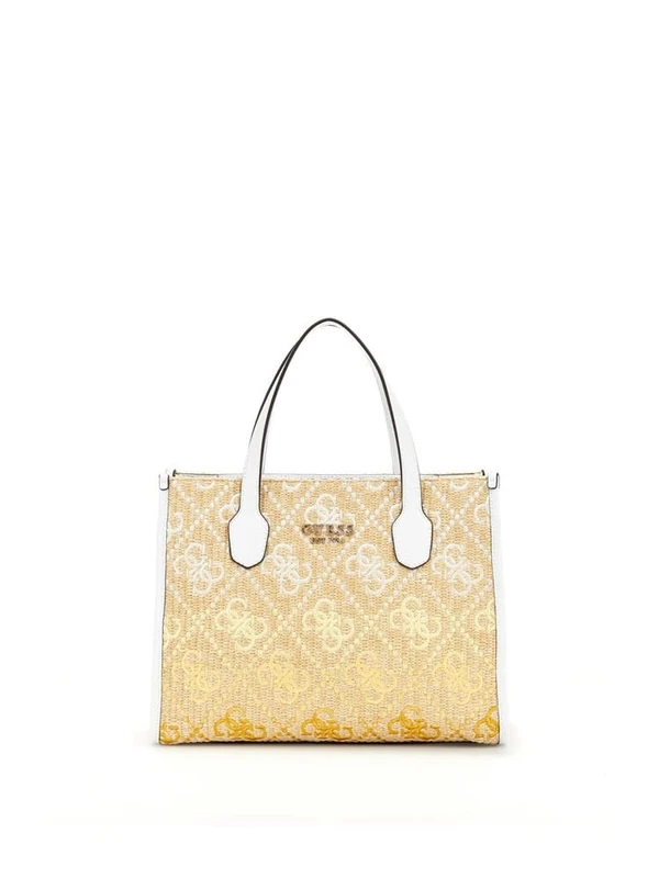 GUESS SILVANA 2 COMP TOTE, CIO - Cornsilk Logo, One size