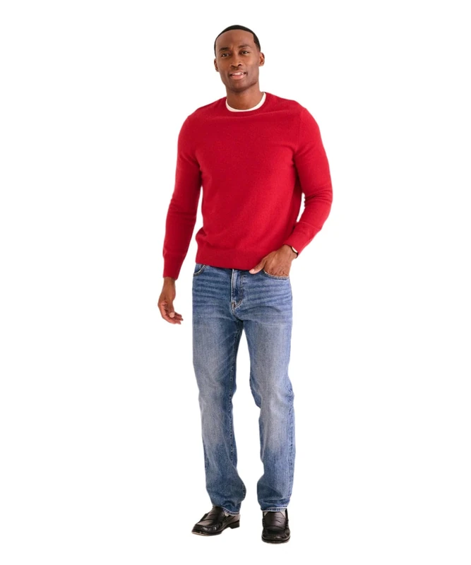 NAADAM Men's The Original Cashmere Crewneck Sweater, Red, XXL