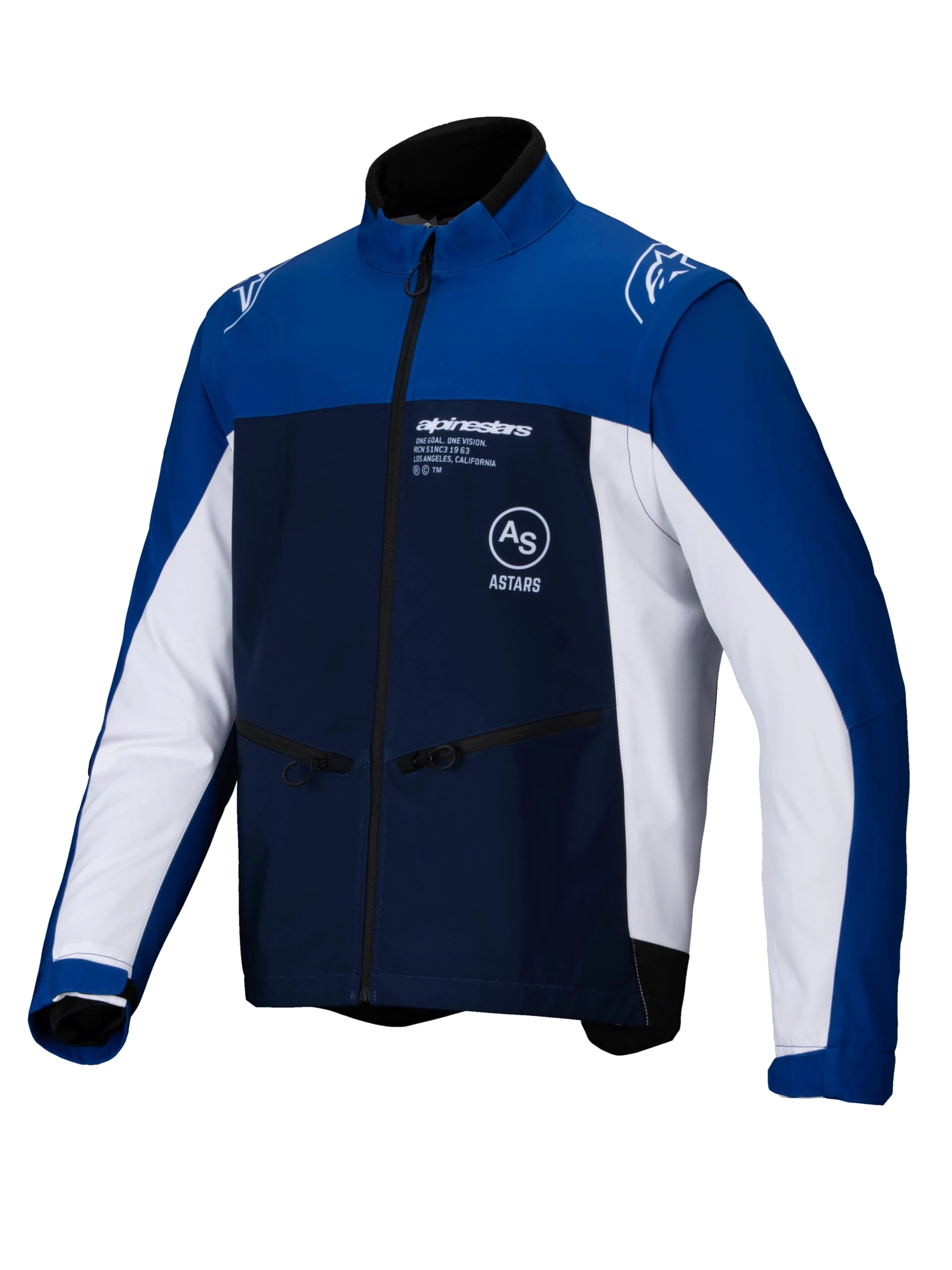 Alpinestars 3700225-7174-S: Lite-Dura Softshell Jacket Navy/Bright Blue/White Sm