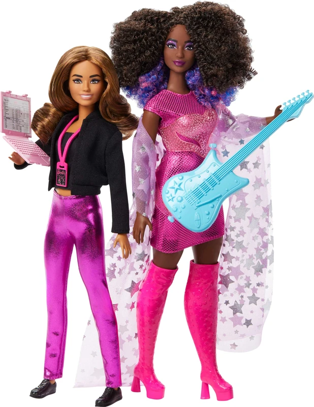 Barbie Careers Career of the Year 2 Dolls & Accessories with Music Star & Tour Manager in Removable Fashions, JDM09
