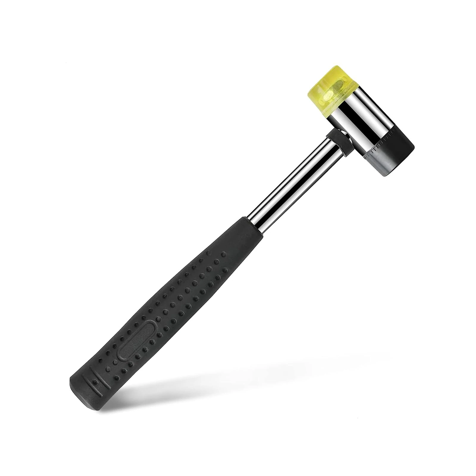 DBOO 25mm Double-Face Soft Mallet Black Lightweight Rubber and Plastic Hammer Plastic Coated Grip Dual Head Rubber Hammer