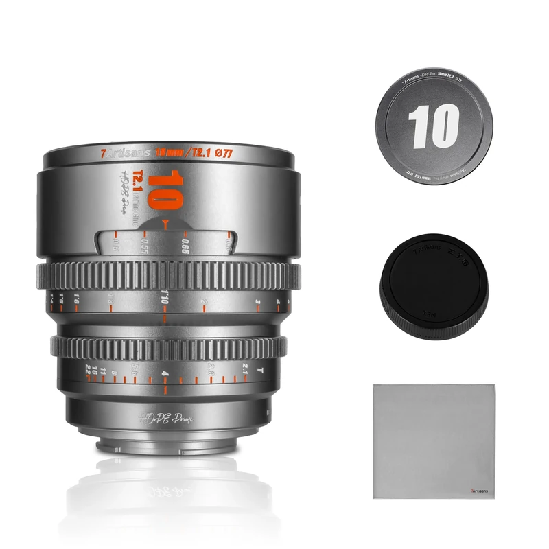 7artisans 10mm T2.1 Cine Lens for Canon RF-S & RED Komodo - Gray