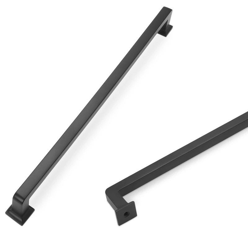 COTYKILEY 6 Pack Matte Black 12.6 Inch(320mm) Modern Rectangular Cabinet Pulls for Kitchen Cabinets, Cupboards, Dressers and More