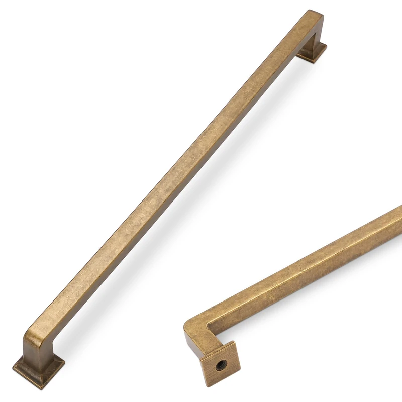 COTYKILEY 6 Pack 12.6Inch(320mm) Antique Brass Kitchen Cabinet Handles Cabinet Pulls Vintage Drawer Pulls Aged Gold Bronze Kitchen Cabinet Hardware