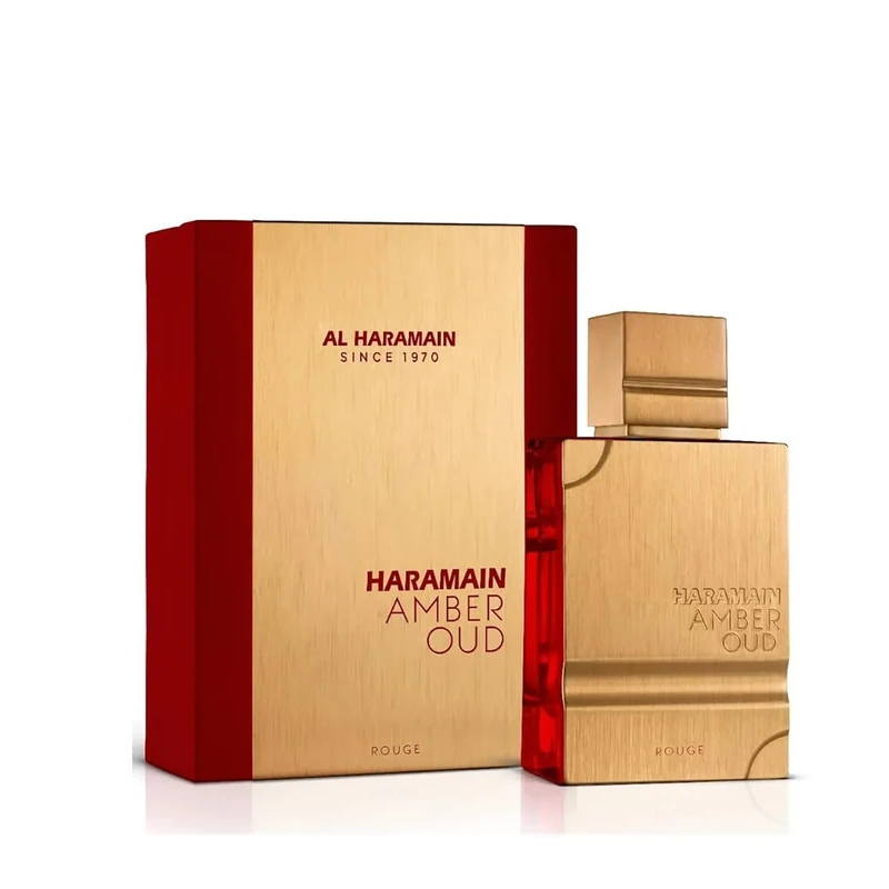 Al Haramain Amber Rouge 60ml Parfum Spray | Women Eau de Perfume | Long-Lasting Amber Oud Perfume for Women & Men | Luxury Unisex Arabic Fragrance with Warm Saffron & Woody Notes