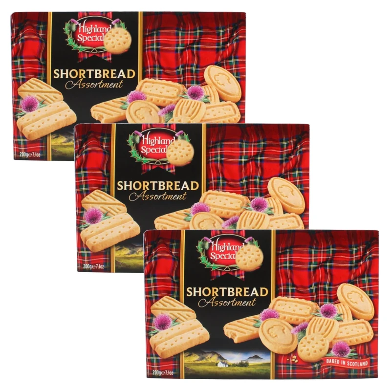 Signature Scottish Shortbread Assortment Bundle - with 3 x 200g Boxes Shortbread Biscuit - Rich Butter Biscuits - Ideal Cookies and Biscuits Gift Set