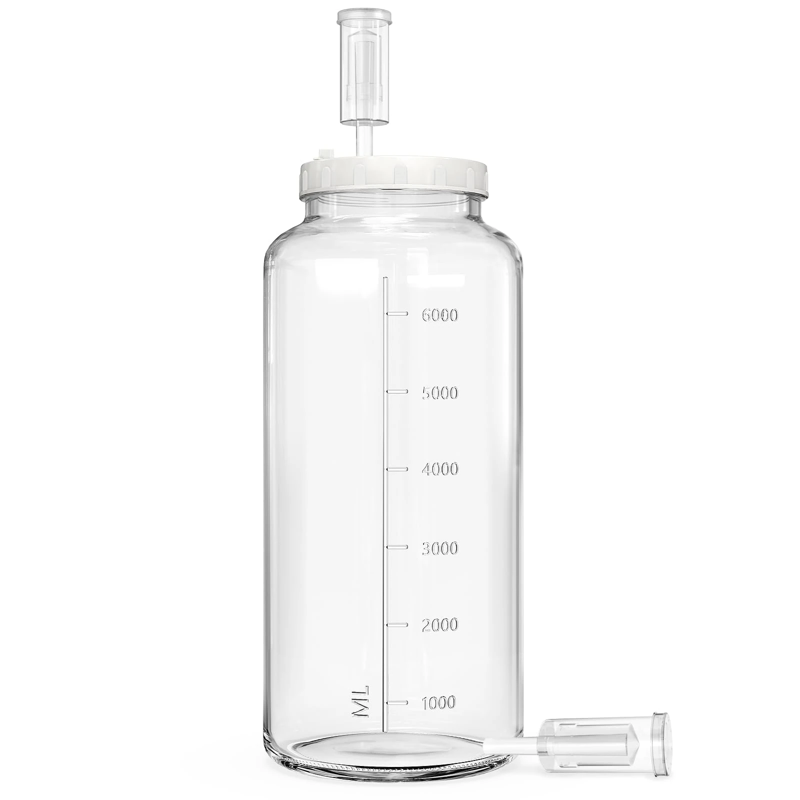 Absovetu Large Fermentation Jar with 2 Airlocks and Lid 7.6 Litre - Sourdough Starter Jar Fermenting Jar for Kombucha Kimchi Pickle Wide Mouth Mason Jar