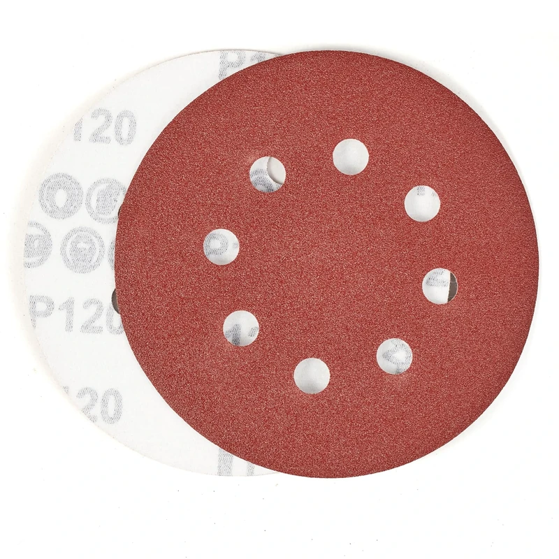 Toowood 20pcs 125mm Sanding Discs, 8-Hole Dustless Hook & Loop Sandpaper, 120 Grit Professional Abrasive Discs for Orbital Sander, Woodworking and Auto Body Refinishing