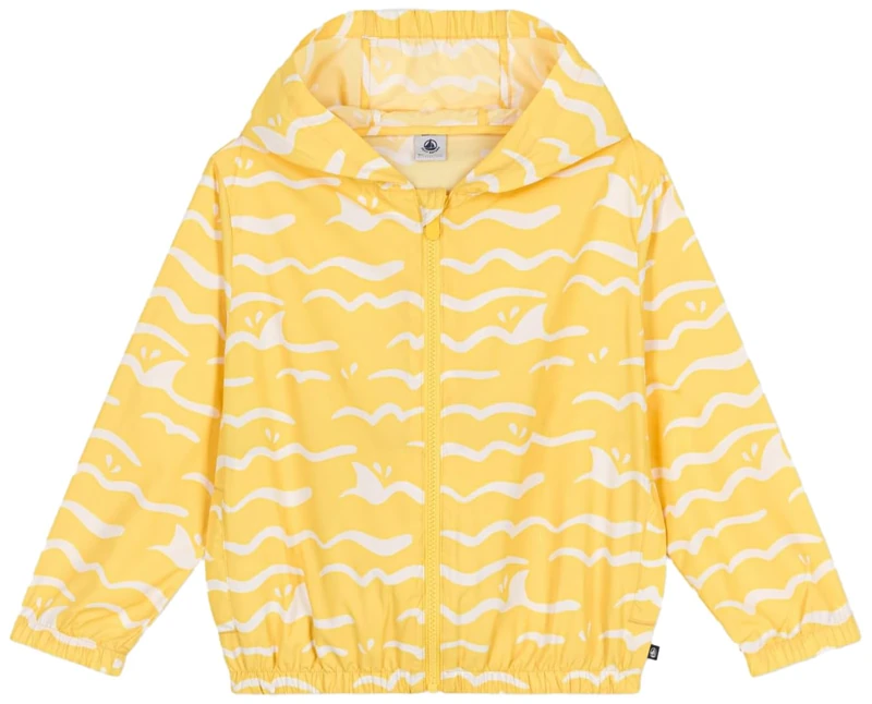Petit Bateau Boy's A0d0x Anti UV windbreaker, Yellow/White, 6 years
