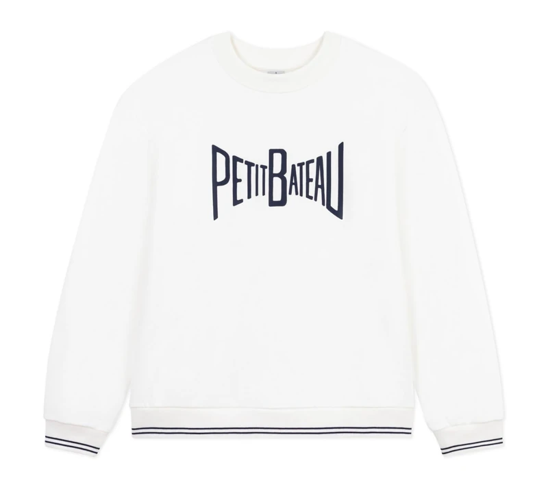 Petit Bateau Women’s A0cyh Sweatshirt, White, XL
