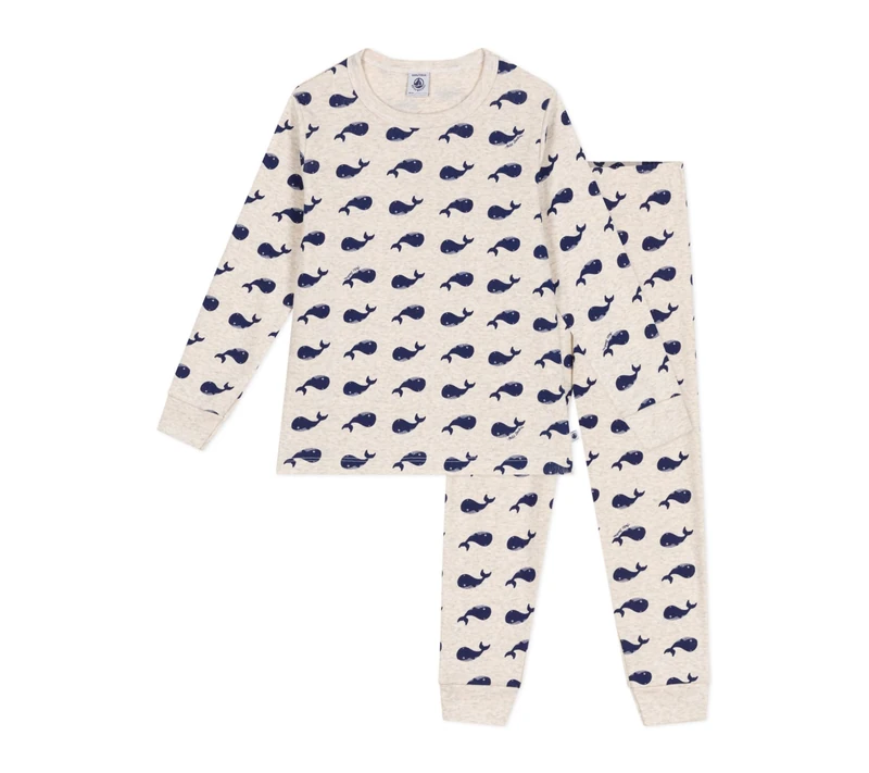 Petit Bateau Boy's A0dbo Sleepsuit, Beige/Blue, 12 years