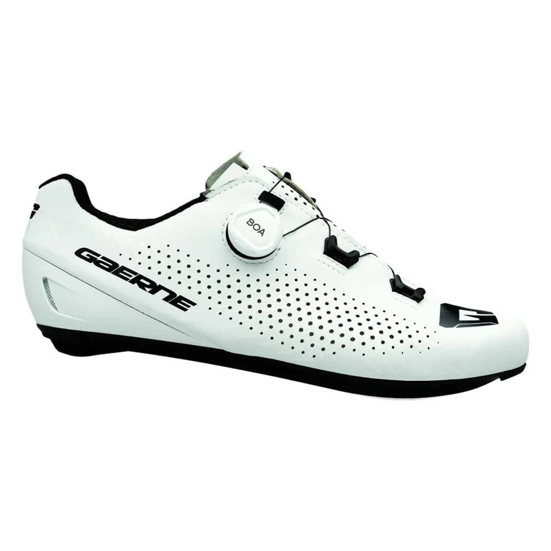 Gaerne Carbon G Tuono Road Cycling Shoes - Ultra-Stiff Carbon Sole, Lightweight Pro-Level Design, Breathable Upper & BOA Fit System for Maximum Power Transfer - Matt White - Size 42