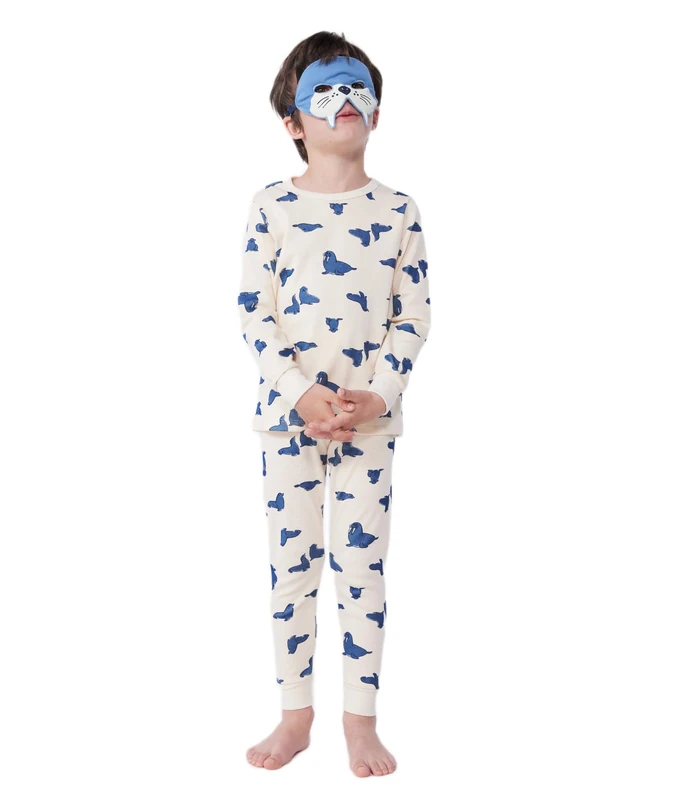 Petit Bateau Boy's A0cq6 Pajamas and Mask, Ecru/Multicolor, 4 years - Image 1