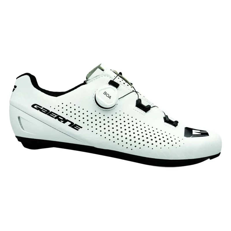 Gaerne Carbon G Tuono Road Cycling Shoes - Lightweight Performance Road Bike Shoes with Carbon Sole, Breathable Upper & SPD-SL Compatibility - Matt White - Size 46