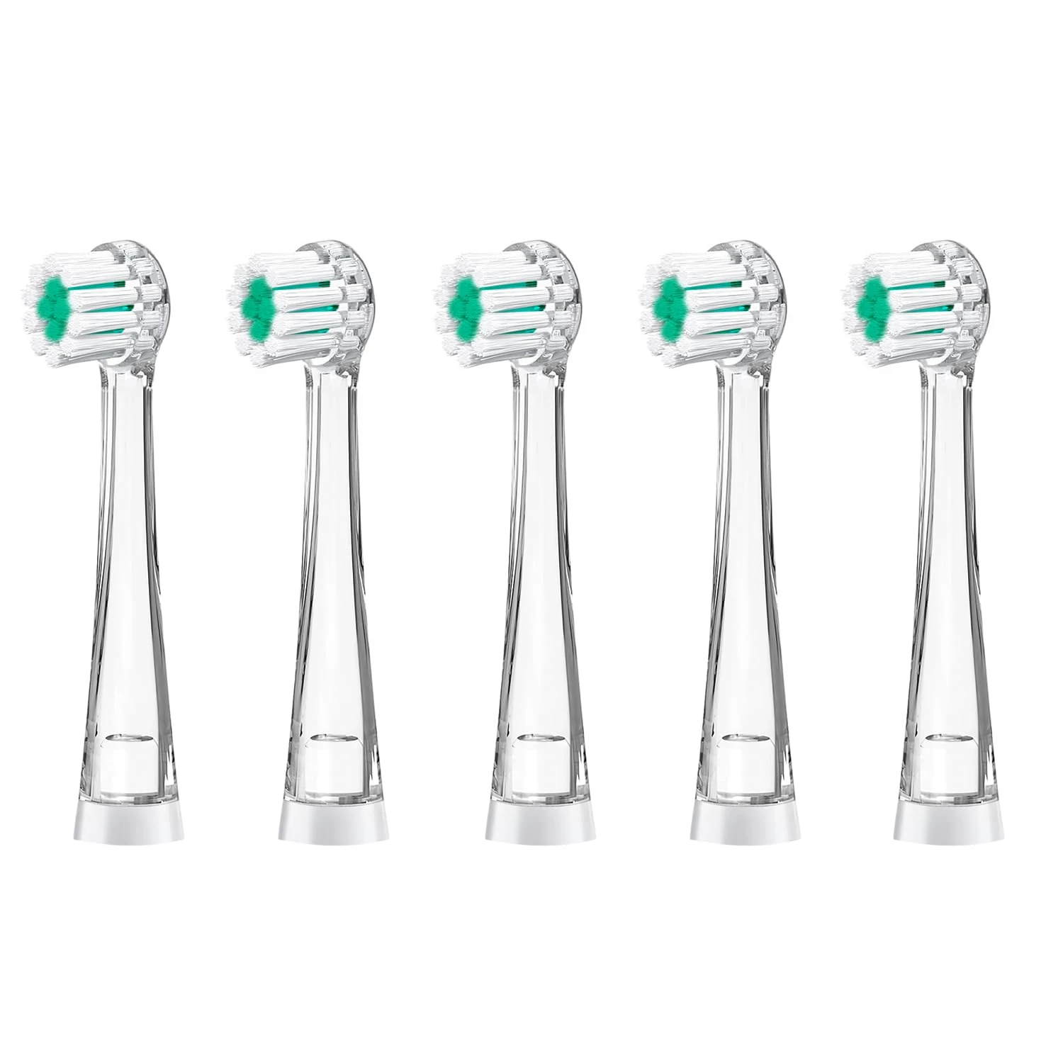 5Pcs Kids Replacement Toothbrush Heads Compatible with Seago SG-513/977/EK6/SG-2139, Brush-Baby WildOnes/KIDZSONIC, Dada-Tech DT-BB1/DT-977/DT-K6 Green Small Size for 8-18 Months