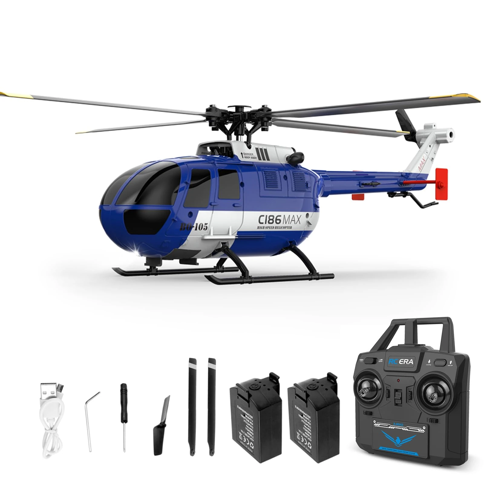 Hylukon C186 Remote Control Helicopter, 6-axis Gyroscope 2.4G 4CH Single Propeller Aileron Free Helicopter, Optical Flow Positioning, Low Voltage Alarm, One Click Takeoff/Landing