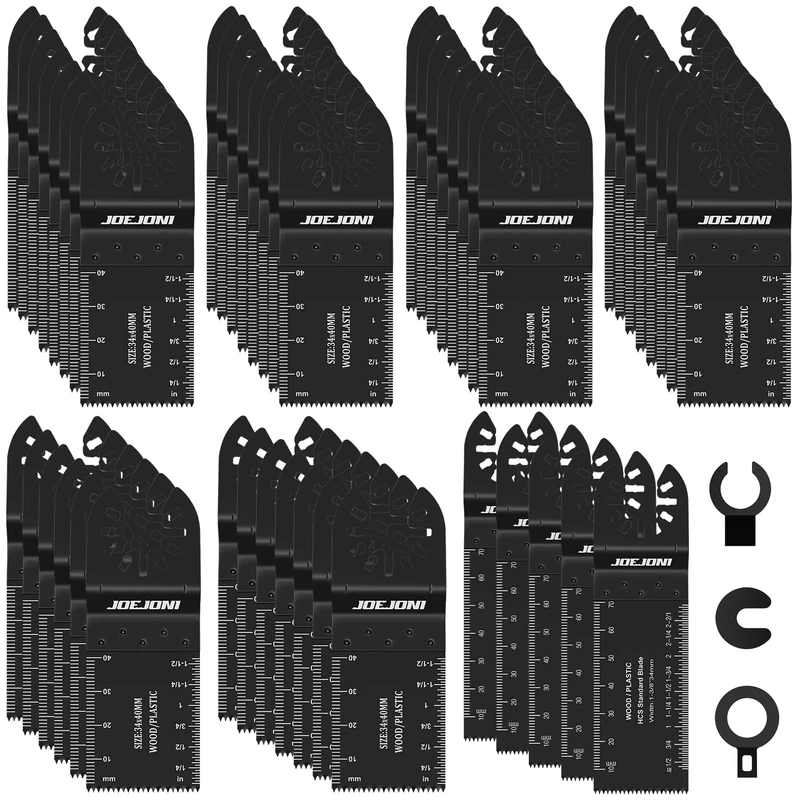 JOEJONI 53pcs Universal Oscillating Saw Blade Set - Fits Fein & Ryobi