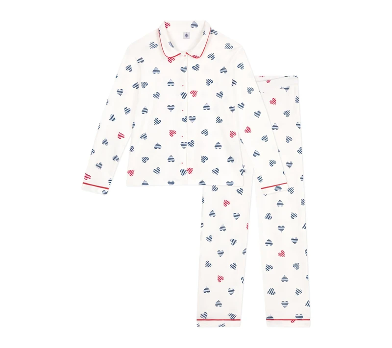 Petit Bateau Women’s A0d1c Sleepsuit, White/Multicolor, L
