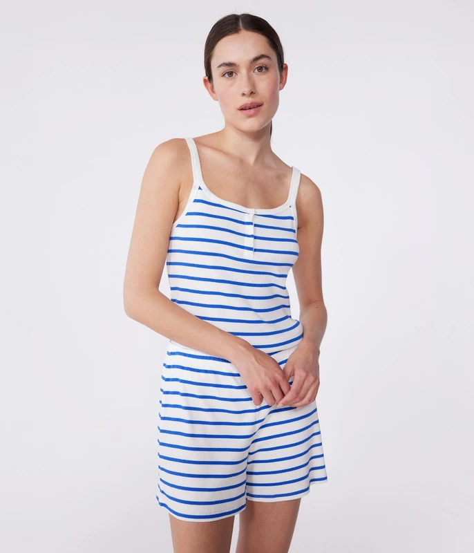 Petit Bateau Women’s A0cqo Pyjacourt, Marshmallow/Perse, S - Image 1