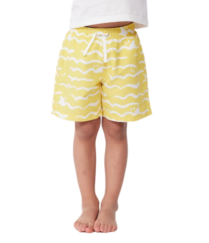 Petit Bateau Boy's A0d4f Swim Trunks, Yellow/White, 8 years