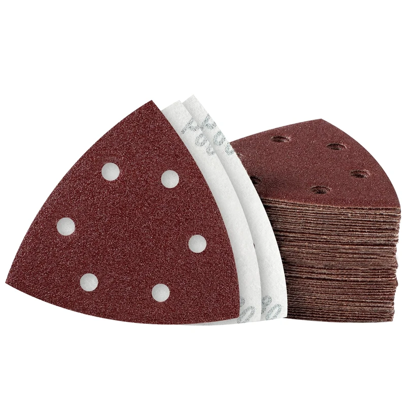 MIDO Abrasive 50pcs 80 Grit 93mm Detail Sander Pads - 6 Hole
