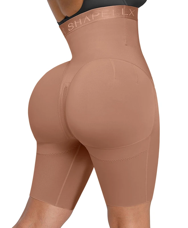 SHAPELLX Shapewear For Women Tummy Control High Waisted Body Shaper Shorts Butt Lifting Shapewear Higher Power Panties, A4-light Brown, X-Large