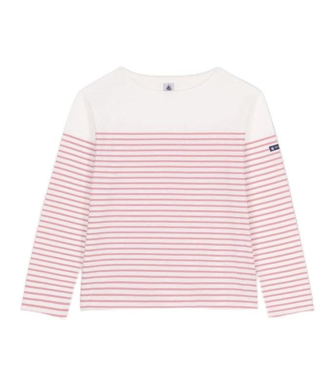 Petit Bateau Women’s A0cs6 sailor, White/Pink, L