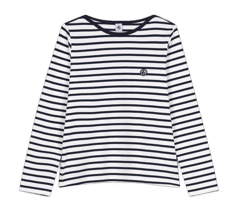 Petit Bateau Women’s A0d08 sailor, White/Blue, XXS