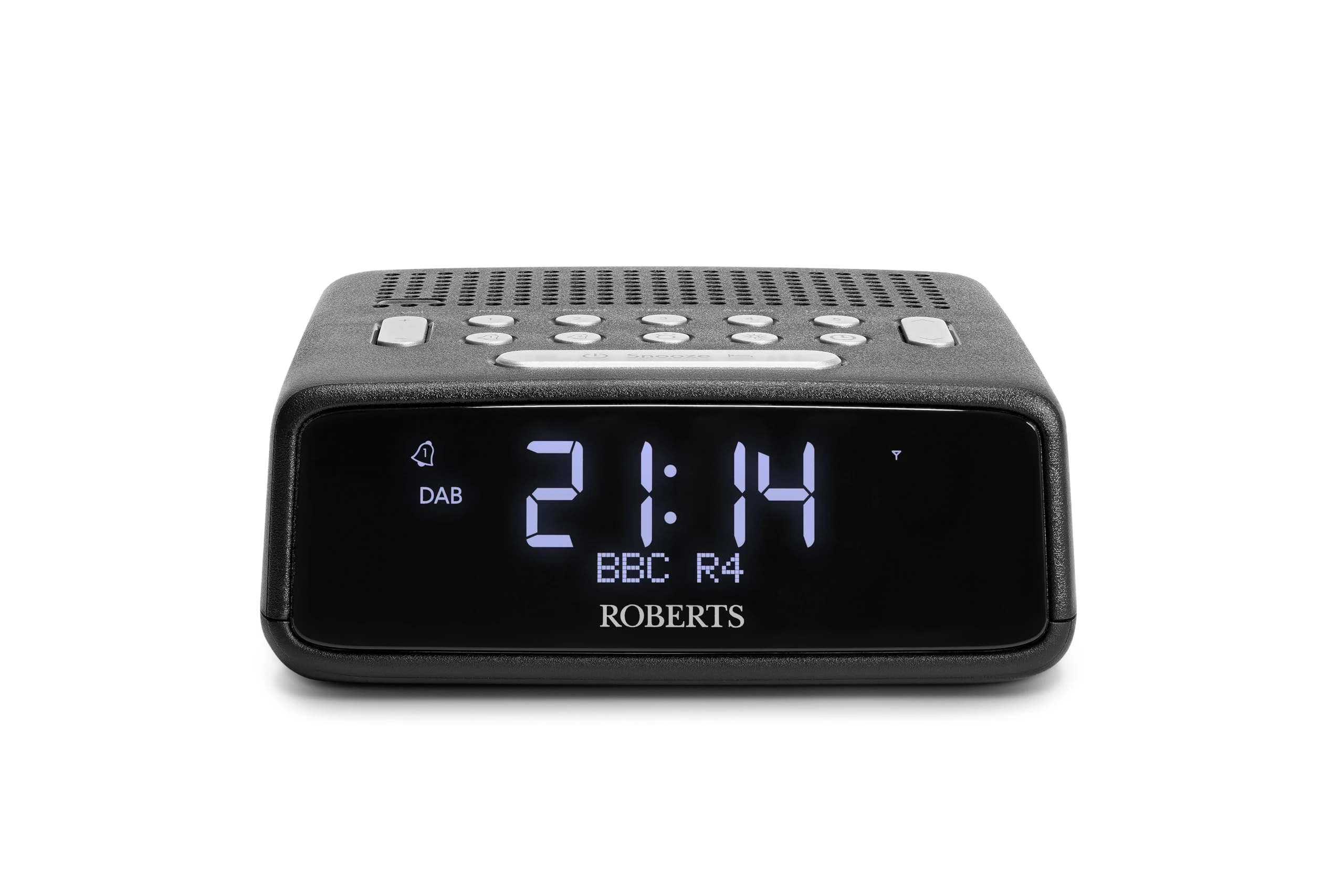 Roberts ORTUSDAB FM/DAB/DAB+ Digital Clock Radio with Bluetooth, Alarms with large LCD VA Display, Black