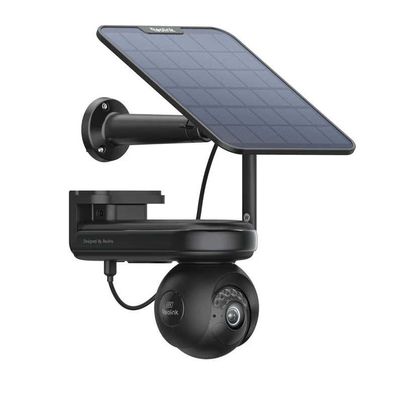 Reolink 4K Solar Security Camera Outdoor Wireless, 20000mAh Rechargeable Battery, 2.4/5GHz Wi-Fi, 355°Pan&90°Tilt, AI Detection, F1.0 ColorX Night Vision, Works with Alexa, Altas PT Ultra+Solar Panel