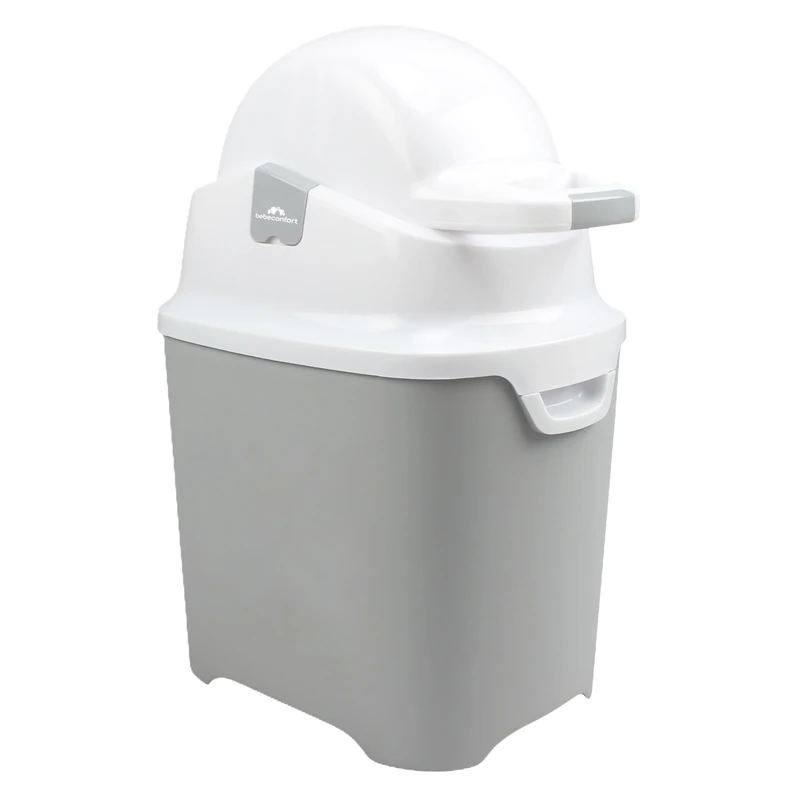 Bebeconfort Odour Control Diaper Bin Size L, Nappy Bin, Anti Odour Lid, Compatible With Any Bin Liners, Holds Up to 30 Nappies, One-Handed Usage, Conventient Size For Storage, Easy to Clean, Grey