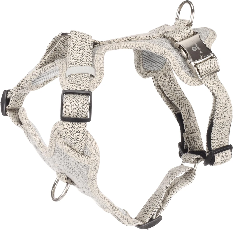 Flamingo Dog Harness Lago White & Black M 38-61cm 45-70cm 25mm