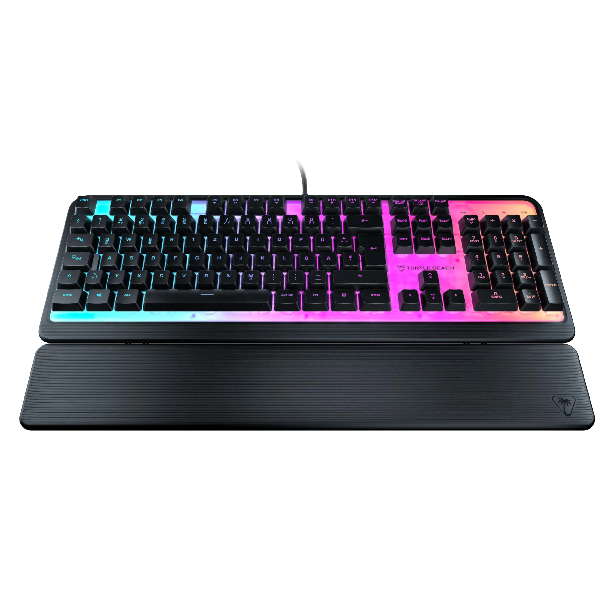 Turtle Beach Magma RGB Gaming Keyboard with Membrane Keys, Advanced Anti-Ghosting Technology, Easy-Shift Technology, RGB Illumination, Removable Wrist Rest