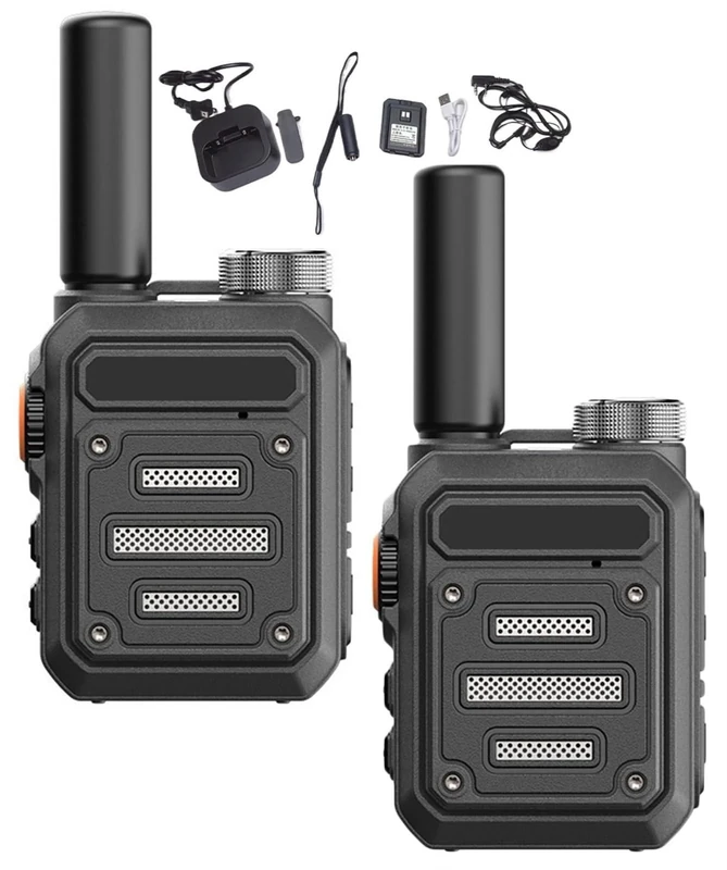 THUCHENYUC Unlimited Range Walkie Talkie, Waterproof Shock Resistant Walkie-Talkies Rechargeable Long Range Walkie-Talkies No Fees Calls Mini Walkie Talkie(Black,2pcs)