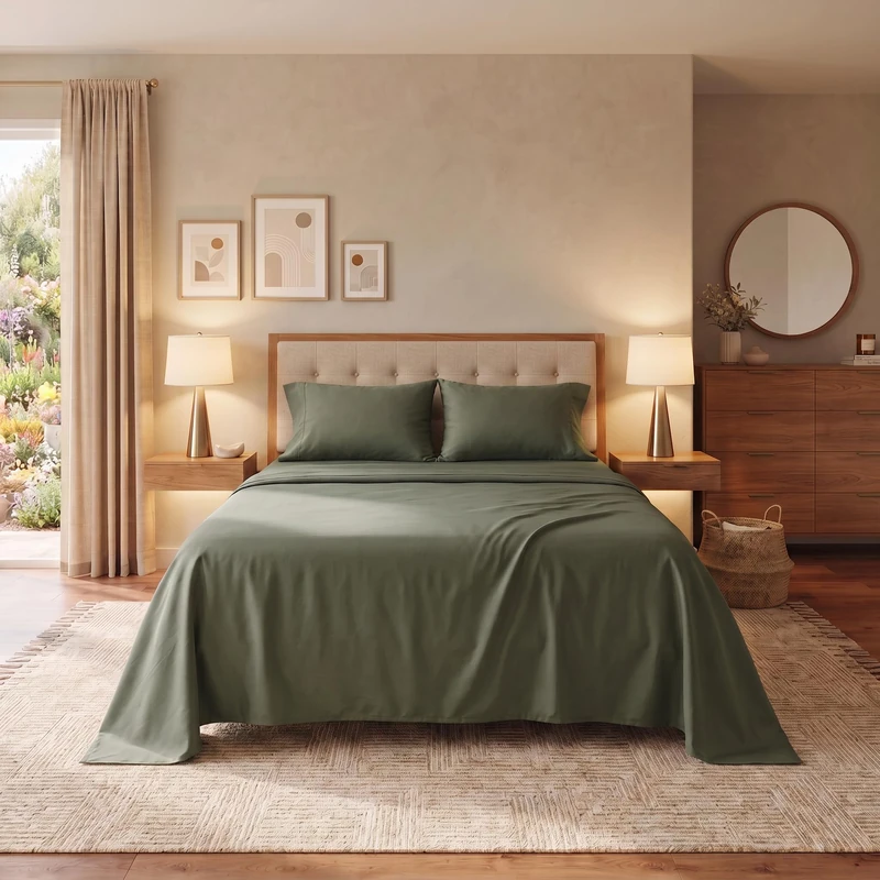 osama home Guzzini Single Bed Set with Organic Cotton Sheets 150 x 280 cm + 1 Fitted Sheet 90 x 200 cm + 1 Pillowcase 50 x 80 cm