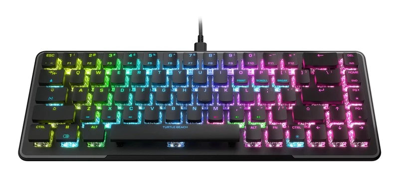 Turtle Beach Vulcan II Mini 65% Optical Gaming Keyboard with Customizable RGB Illumination, Button Duplication Technology, Aluminum Plate - Black