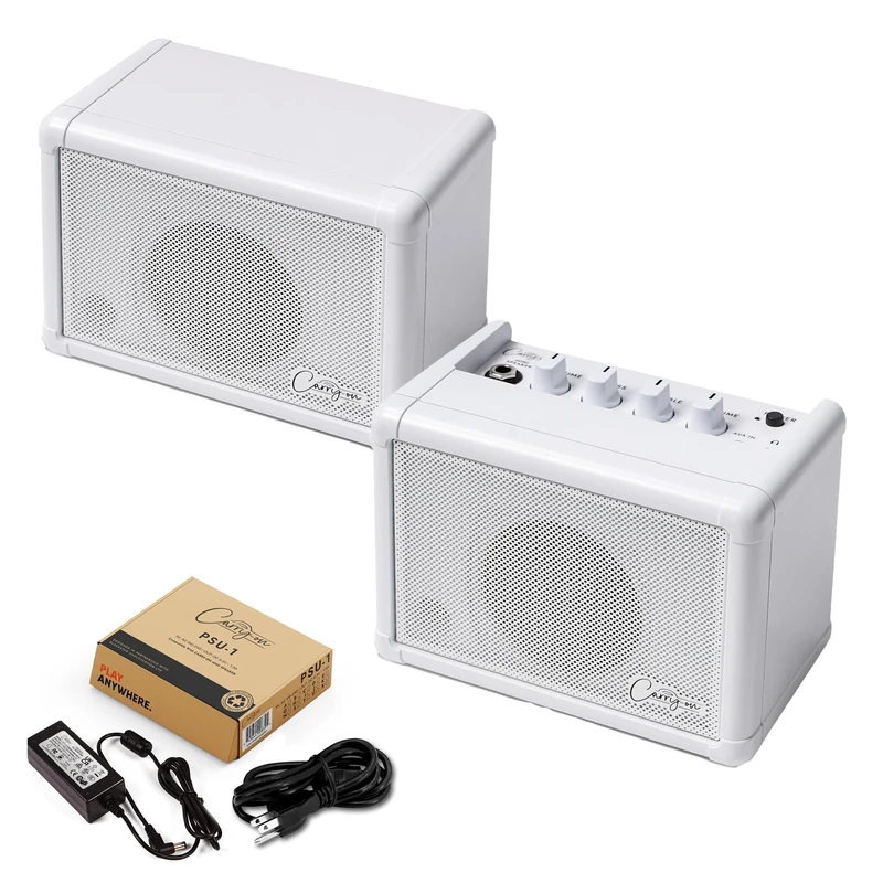 Carry-on Mini Speaker Compact Stereo 6 Watt Mini Portable Combo Amplifier Bundle For Guitar Bass Keys Electronic Drums & Vocals