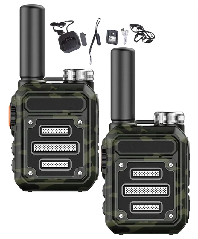 THUCHENYUC Unlimited Range Walkie Talkie, Waterproof Shock Resistant Walkie-Talkies Rechargeable Long Range Walkie-Talkies No Fees Calls Mini Walkie Talkie(Camouflage,2pcs)