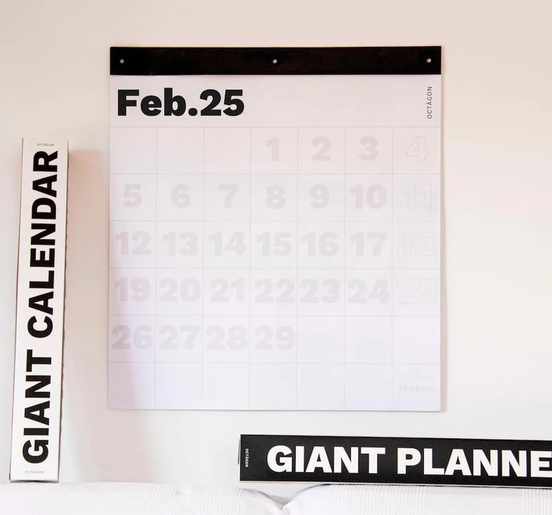 OCTÀGON DESIGN | 2025 Giant Wall Planner | Wall Planner | Calendar | Think Big, Plan Big! | 12 Sheets | Large Size, 69 W x 76 H cm
