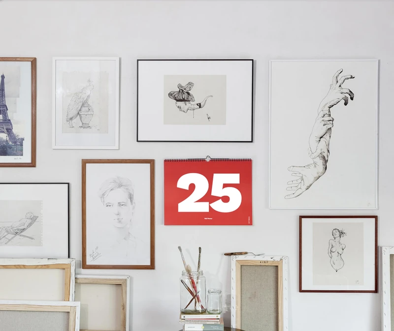 OCTÀGON DESIGN | 2025 Wall Planner | Calendar | Wall Planner | Every Day in Your Box | Best for Your Planning Board | 12 Sheets | Medium, A3