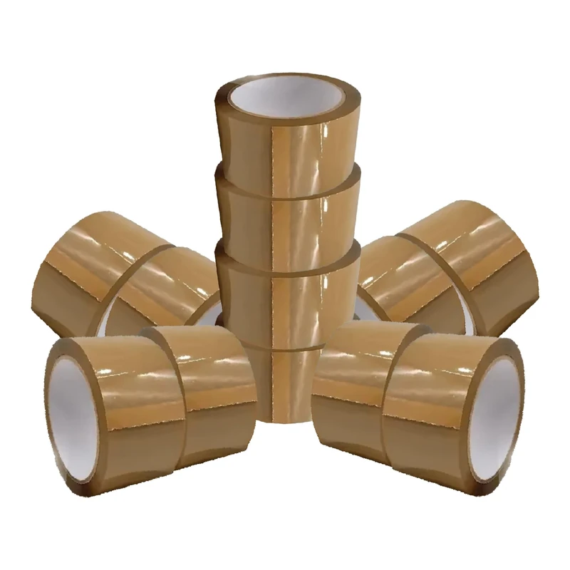 1ABOVE Brown Packing Tape 48mm x 66m (12 Rolls) — Heavy Duty 54 Microns | Strong Brown Parcel Tape for Boxes, Moving, Packaging & Shipping