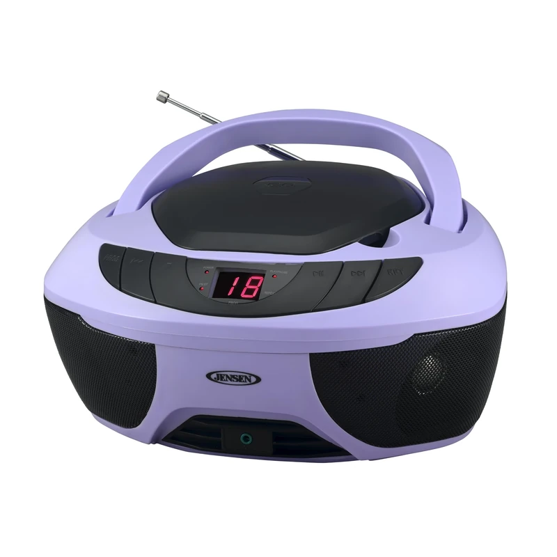Jensen CD-475PL Portable Stereo CD Player with AM/FM Radio and AUX Line Input and Headphone Jack (Lavender Purple)