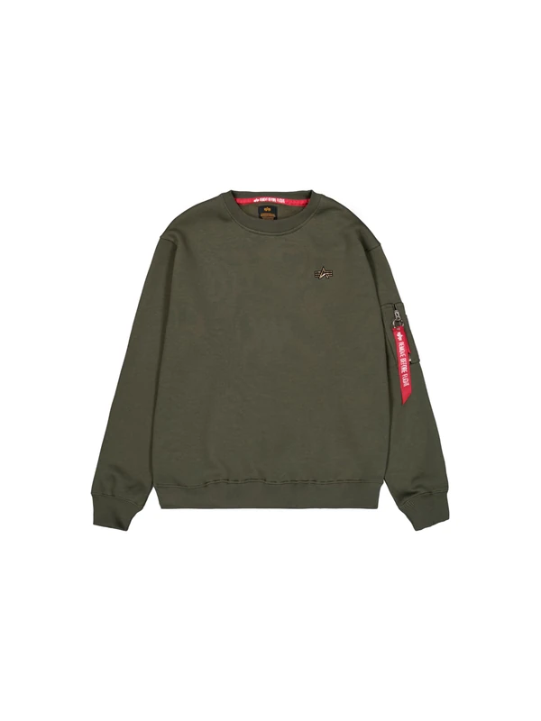 Alpha Industries Men's 3D Small Logo Sweater, Dark Olive, 3XL