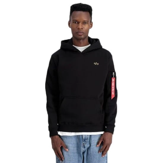 Alpha Industries Men's 3D Small Logo Hoody, Black, 3XL