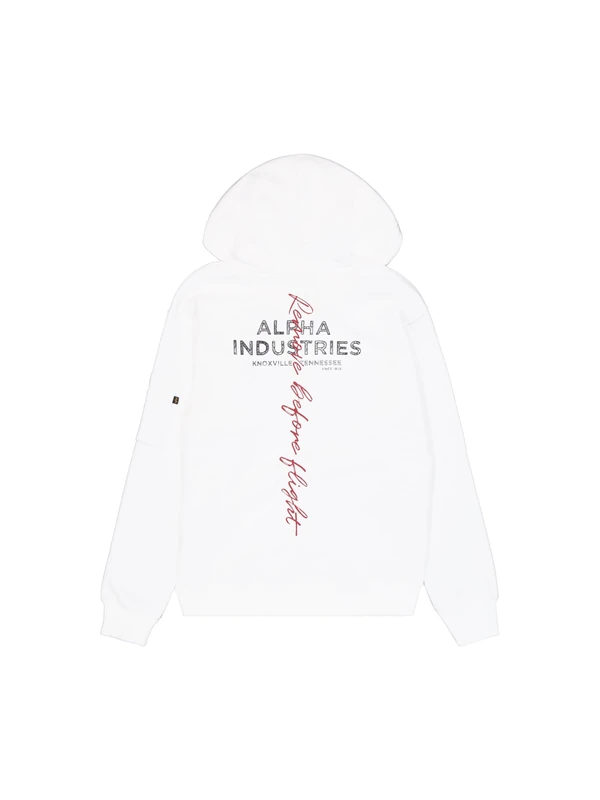 Alpha Industries Men's Signature BP Hoody, White, L